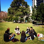 Students in the park BNE