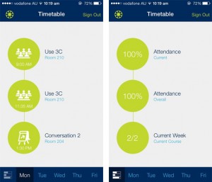 Langports app- timetable and attendance